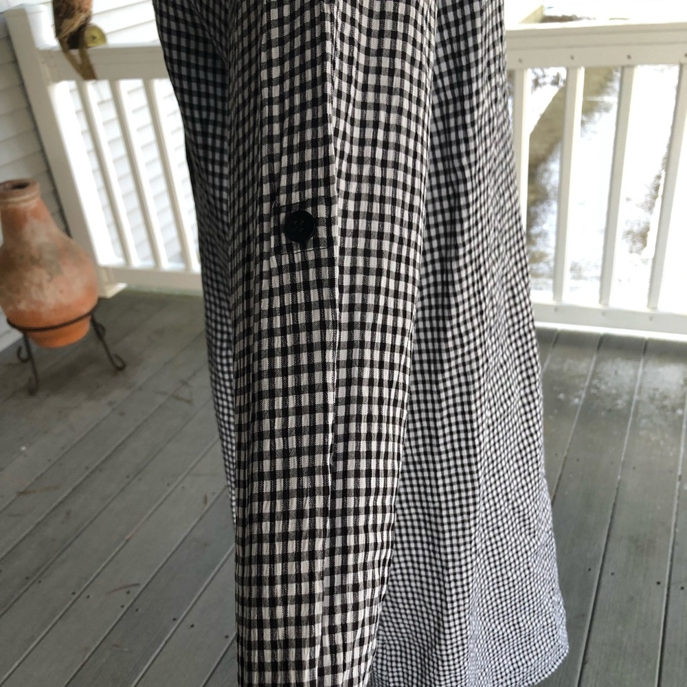 Black Checkered Button Down Dress - image 5